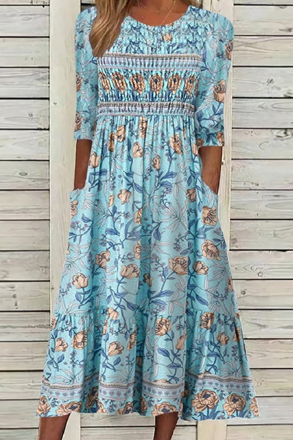 Hazel Flowing Petal Dress with Tummy Coverage
